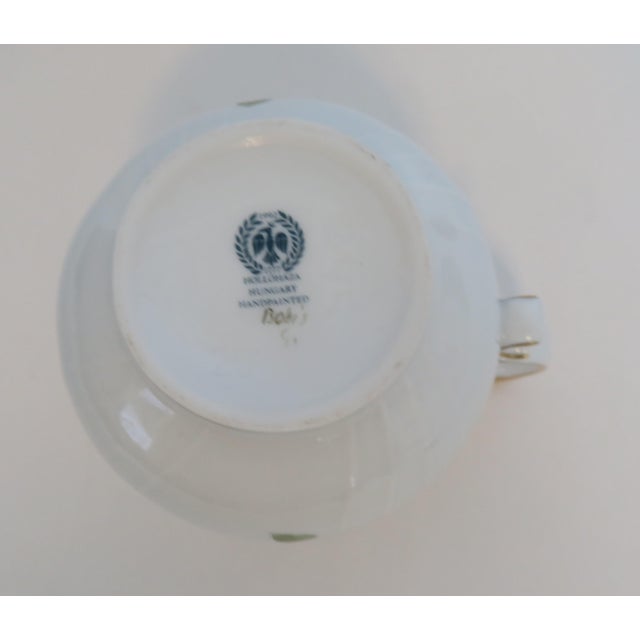 1990s Vintage Hollóháza Hungary Porcelin Forest Bird Design Creamer Signed For Sale - Image 11 of 12