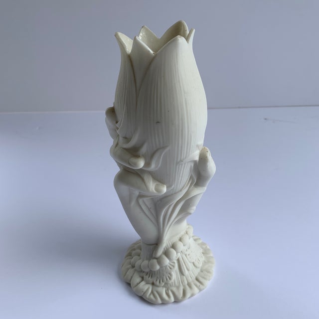 Alabaster Hand Sculpture Holding Lily For Sale - Image 8 of 8