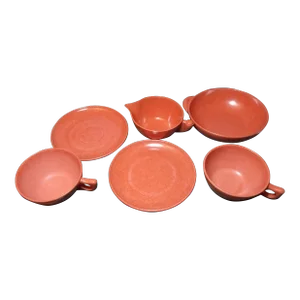 Vintage Burnt Orange Branchell Color Flyte Dishes- 6 Pieces