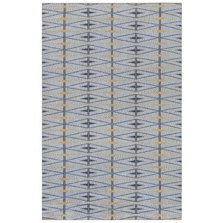 Doris Leslie Blau Scandinavian Vintage Geometric Gray Flatweave Rug Double-Sided For Sale