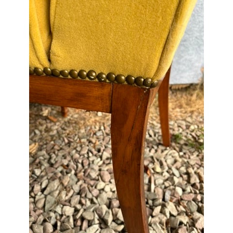 Vintage Curved Arm Upholstered Armchair For Sale - Image 11 of 13