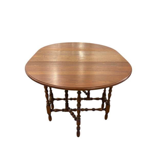William and Mary Style Drop Leaf Gate Leg Table With Drawer For Sale In Indianapolis - Image 6 of 12