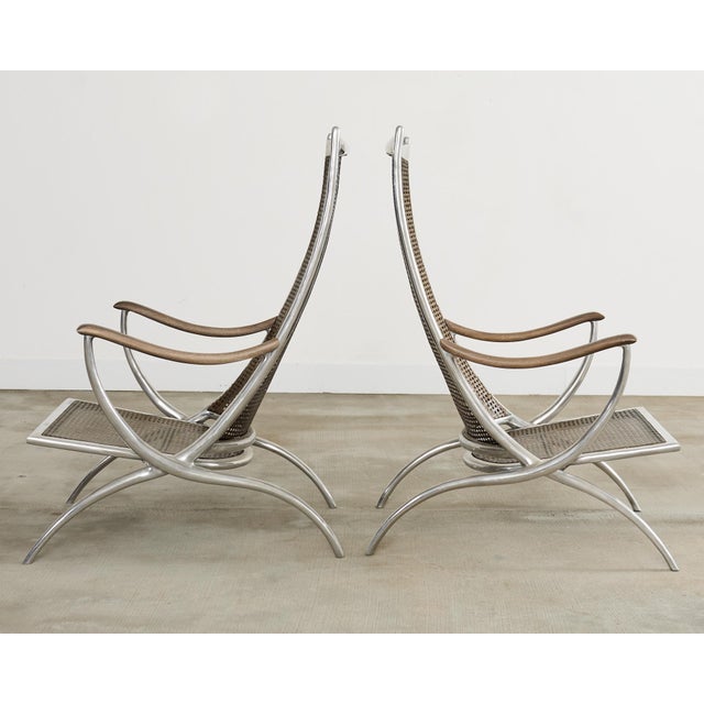 2000 - 2009 Set of Four Steel Bronze Turku Lounge Chairs by Ironies For Sale - Image 5 of 12