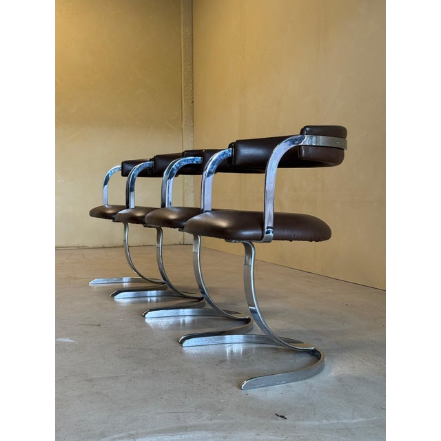 Vintage Cast Iron and Chromed Dining Chairs, 1970s, Set of 4 For Sale - Image 13 of 18