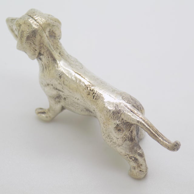 Vintage Italian Silver 800 Dachshund Figurine, 1950s For Sale - Image 3 of 10