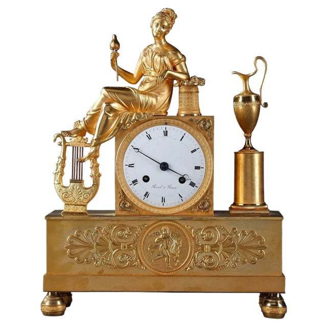 Empire Pendulum The Spinner Clock by Rossel in Rouen For Sale