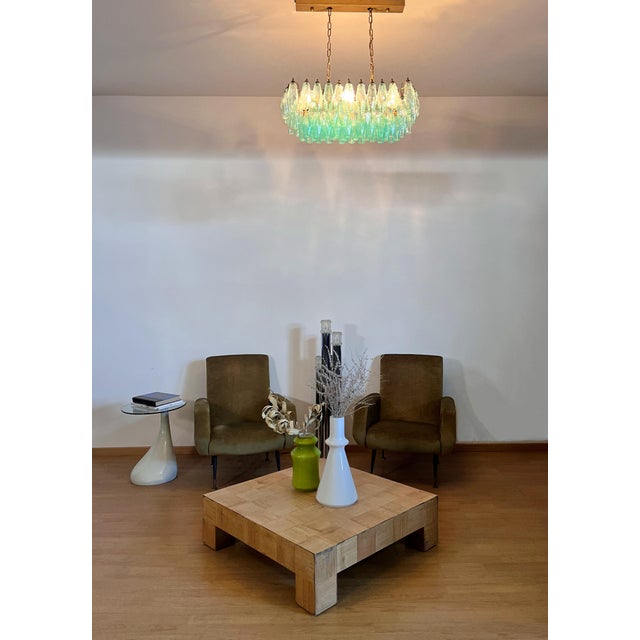 Turquoise Murano Glass Poliedri Chandelier by Carlo Scarpa, 1990s For Sale - Image 9 of 18