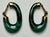 Green 1970s Malachite and 14k Yellow Gold Elongated Hoop Earrings, a Pair - For Sale - Image 8 of 8