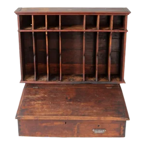 Antique Train Station Desktop Drawer and File Cabinet