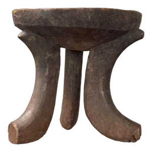 Antique African Hand Carved Ethiopian Tripod Stool/Alfred Loos/Jimma/Oromo