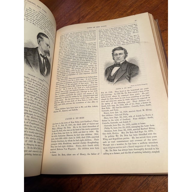 Late 19th Century Antique Hardcover Book “History of Ulster County, New York” With Leather Binding Published 1880 For Sale - Image 5 of 6