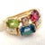 Blue Bulgari Allegra Gold Diamond Peridot Tourmaline Band Ring, Size 7.25 For Sale - Image 8 of 12