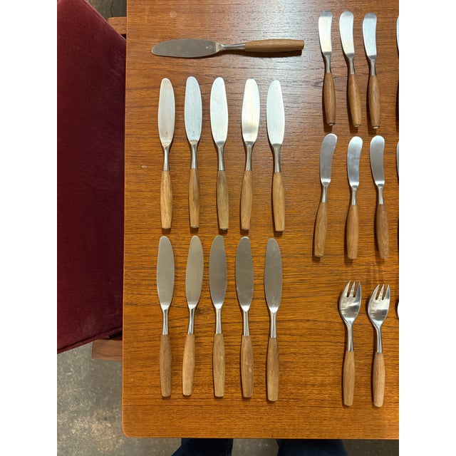 Dansk Wood Accent Flatware – Jens Quistgaard Design, 1970s – Teak & Stainless (52-Piece Set) For Sale - Image 9 of 10