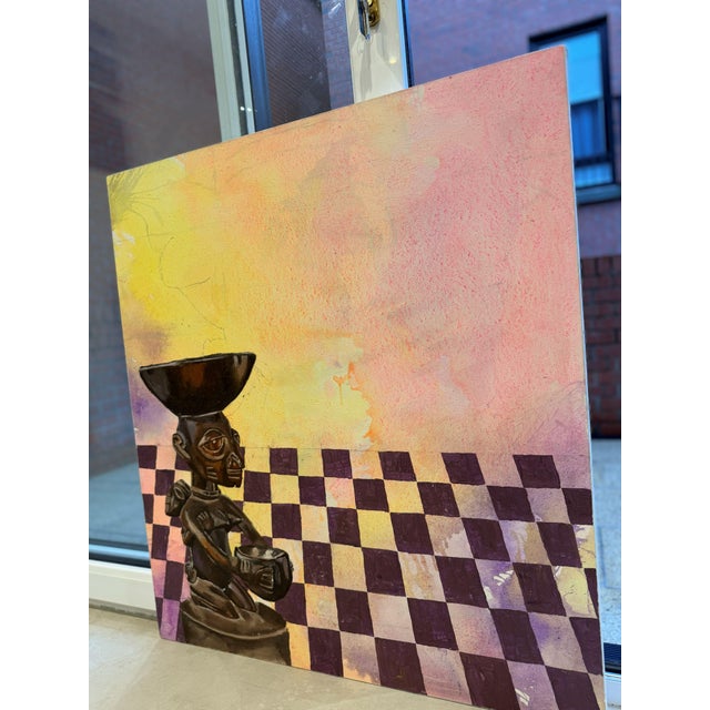 Contemporary Identity and Sacrifice, by Winifred Otowa (2025) Acrylic and Oil on Canvas For Sale - Image 3 of 5