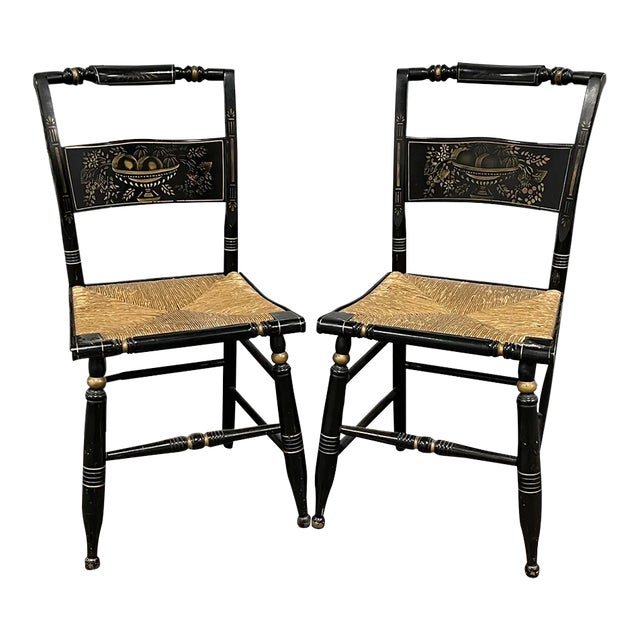 Mid-Century Modern 1970s Vintage Lambert Hitchcock Chairs - Set of 2 For Sale