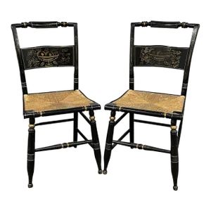 Mid-Century Modern 1970s Vintage Lambert Hitchcock Chairs - Set of 2