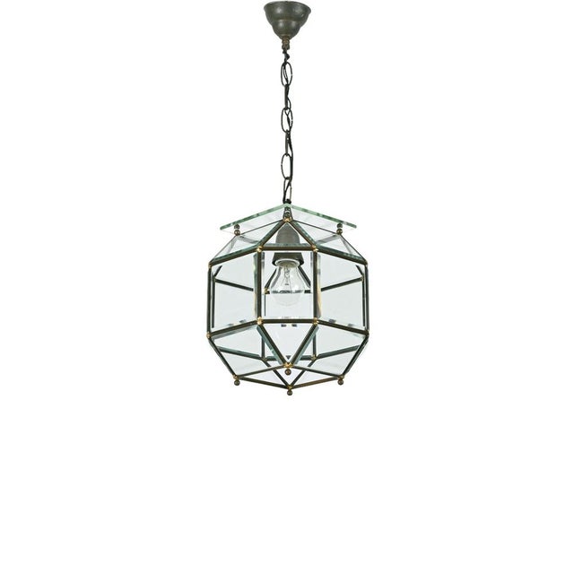 Italian Glass and Brass Lantern by Fontana Arte, 1950s For Sale - Image 12 of 16