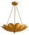 Solid Brass Lotus Pendant Light With Sculptural Layered Petals and Elegant Chain Suspension For Sale