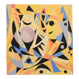 1988 Abstract Composition in Yellow and Black by Lars Larsen For Sale