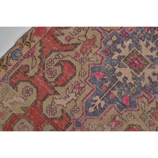 Terra Cotta Boheşan Vintage Kurdish Carpet For Sale - Image 8 of 11