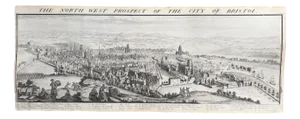 The North West Prospect of the City of Bristol by Samuel Buck, 1734