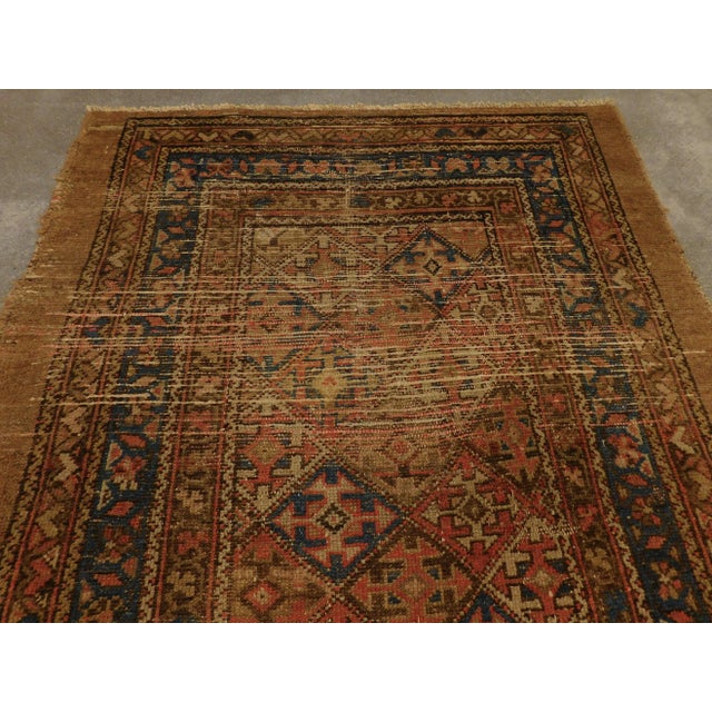 Distressed Antique Persian Rug For Sale - Image 4 of 13
