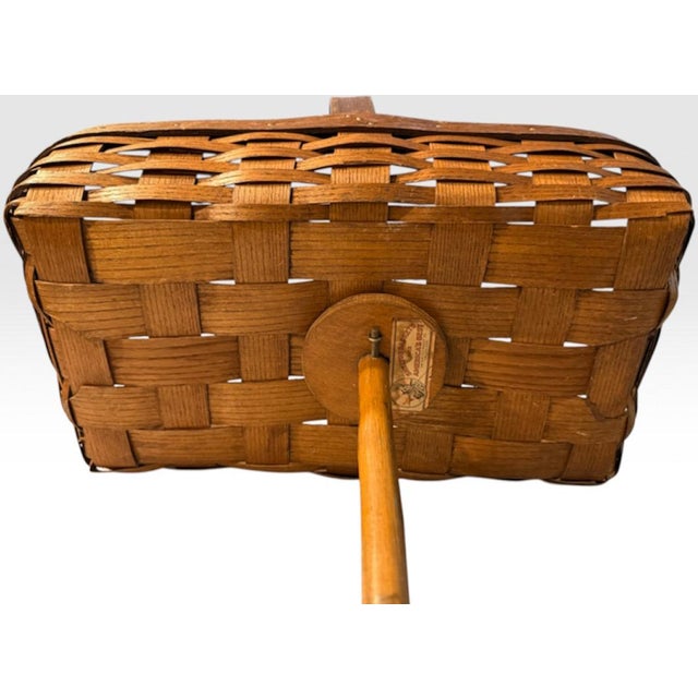 Rare Early 20th Century Shelton Basket Company Spiked Garden Foraging Cane and Gathering Trug For Sale - Image 13 of 16