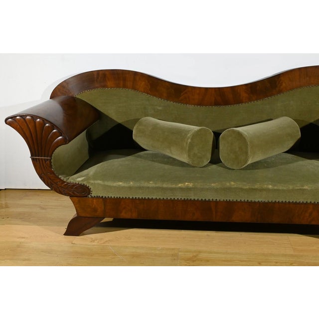 Late 19th Century Biedermeier Burl Mahogany Sofa For Sale - Image 13 of 18