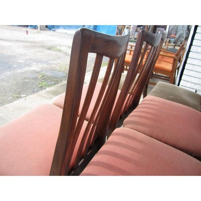 1960s Vintage Midcentury Teak Slat Back Chairs For Sale - Image 5 of 6