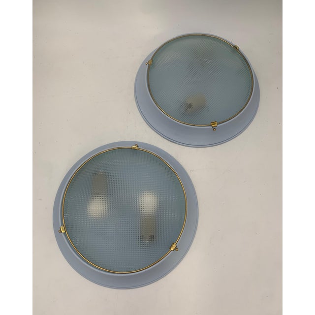 Vintage Wall Lights in Blue from Fontana Arte, 1950, Set of 2 For Sale - Image 6 of 6