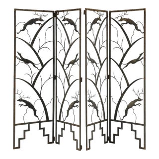 Manner of Wilhelm (William) Hunt Diederich (German-American, 1884-1953), Art Deco Iron Floor Screen For Sale