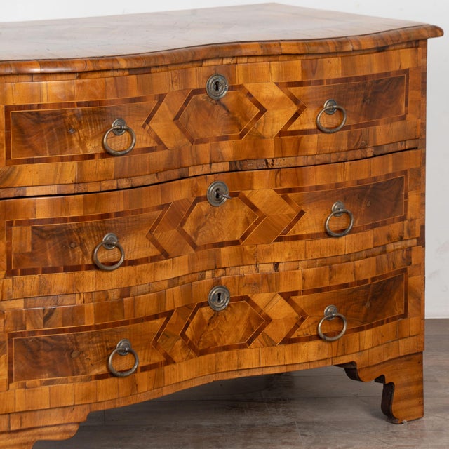 Late 18th Century German Rococo Inlaid Chest of Three Drawers For Sale - Image 12 of 15