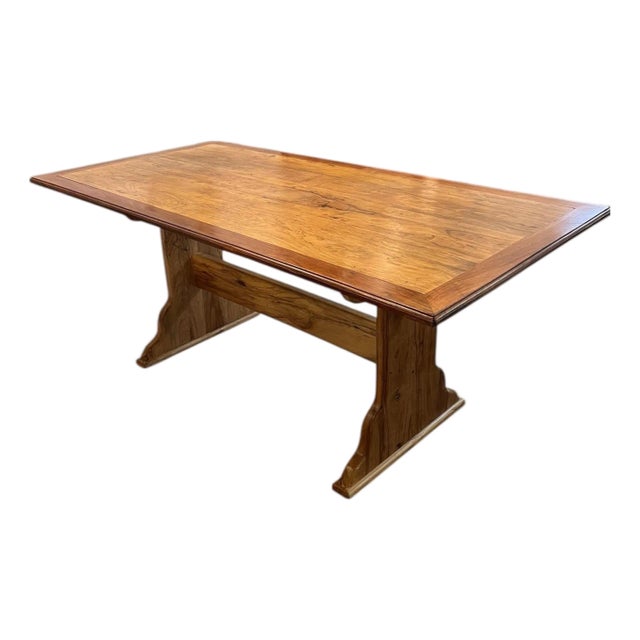 Artisan Built Trestle Table For Sale