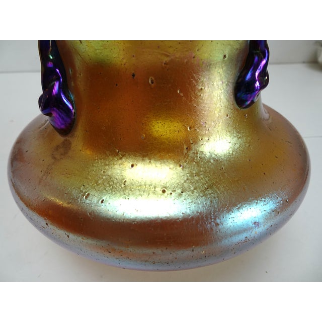 Art Nouveau Iriscedent Selberisis II Glass Vase with Applied Glass from Loetz, Austria, 1890s For Sale - Image 6 of 13