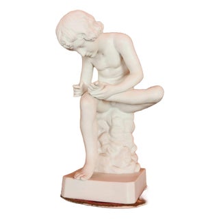 Boy with Thorn in Biscuit Porcelain For Sale