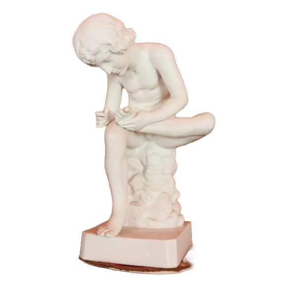 Boy with Thorn in Biscuit Porcelain For Sale