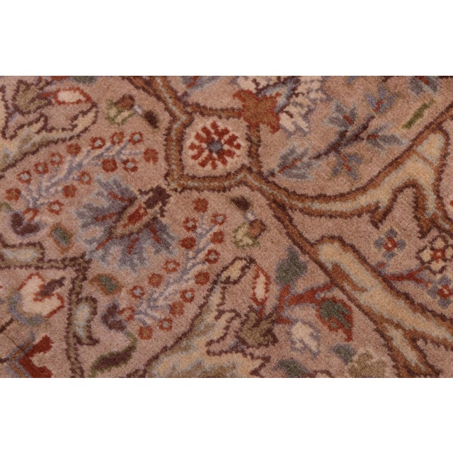 Boho Chic Tabriz Pak-Persian Tan/Brown Wool Rug - 4'0'' X 6'6'' For Sale In New York - Image 6 of 9