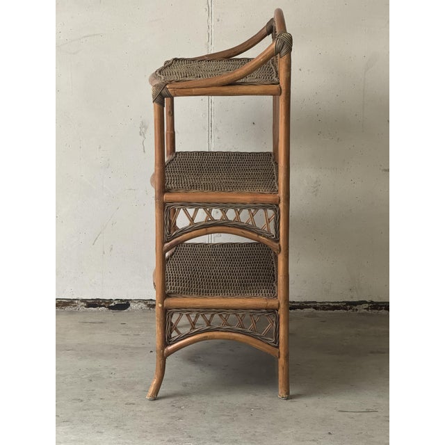 Vintage Wicker Etagere, 1970s For Sale - Image 4 of 7