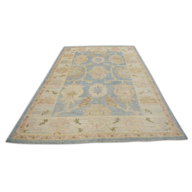 Modern Turkish Oushak Rug 6'6" x 9'8" For Sale In Houston - Image 6 of 7