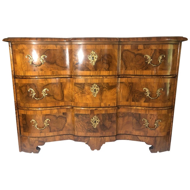 18th Century Austrian Rococo Walnut Inlaid Three-Drawer Chest For Sale In Boston - Image 6 of 6
