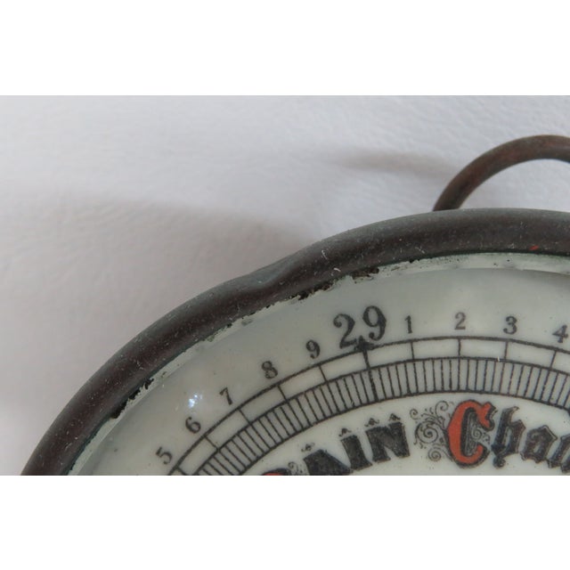 German Aneroid Barometer Centigrade Fahrenheit Metal Hanging Weather Dial 4489b For Sale - Image 14 of 15