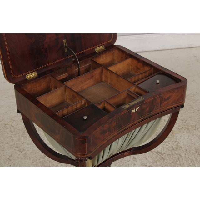 Brown Antique English 19th Century Mahogany Sewing Work Table For Sale - Image 8 of 18