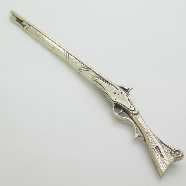 Vintage Italian Genuine Silver 800 Rifle Long Miniature Figurine by Raspini Gioielli, 1970s For Sale - Image 6 of 13