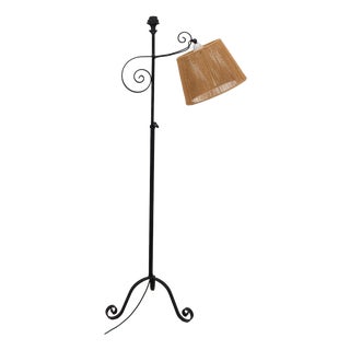 Swedish Tripod Floor Lamp in Forged Iron, 1940s For Sale