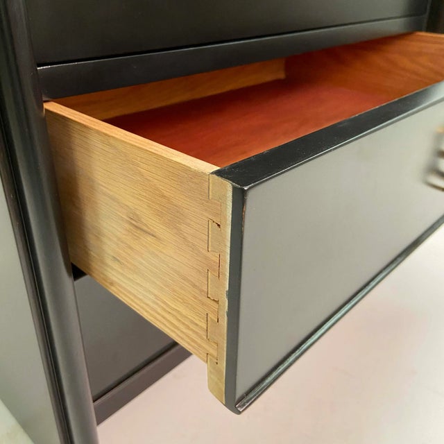 Mid-Century Modern Mid-Century Modern Paul Frankl Nightstands Lacquered in Ebony, Pair For Sale - Image 3 of 8
