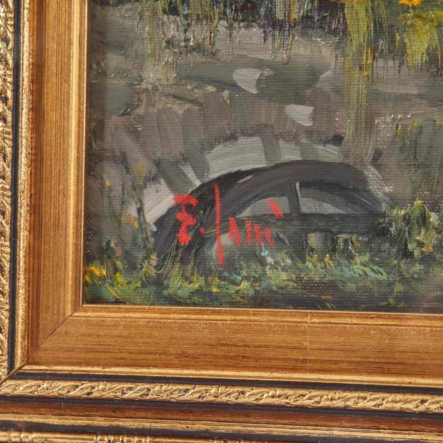 E. Cano, Landscape, Oil on Canvas, 1970s For Sale - Image 3 of 7