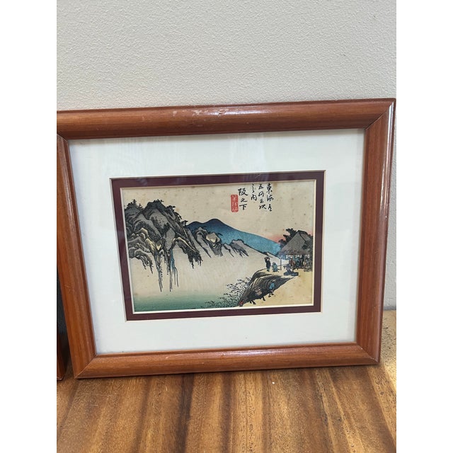 Japanese Vintage Japanese Wood Block Print by Hiroshima Ando (1797-1858) - Set/2 For Sale - Image 3 of 3