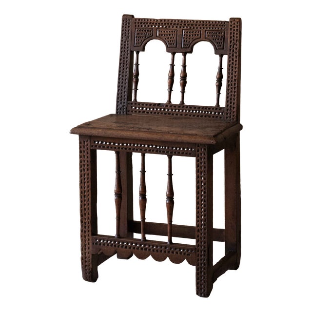 Spanish Occasional Chair in Walnut For Sale