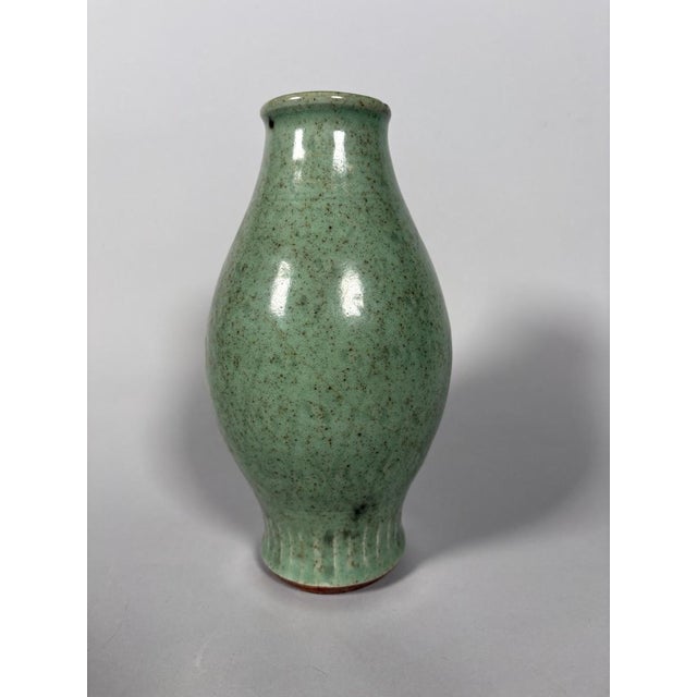 Celadon stoneware vase Longquan Yuan-Ming Dynasty For Sale