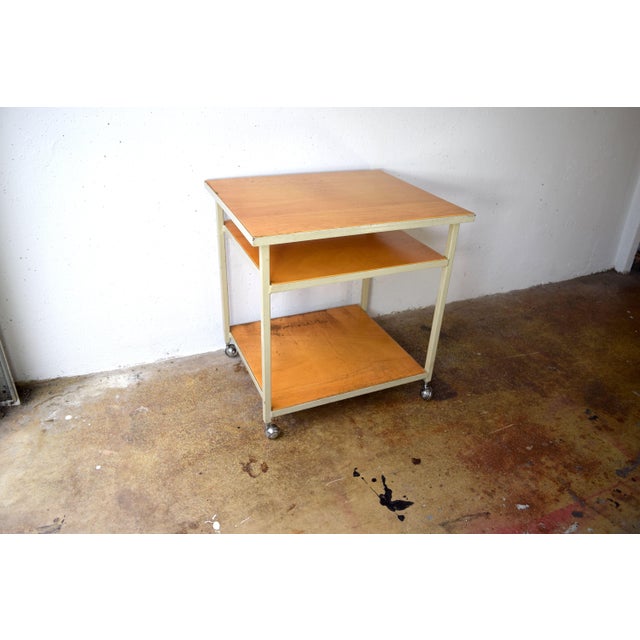 Wood Vintage Industrial Sliding Table, 1950s For Sale - Image 7 of 7